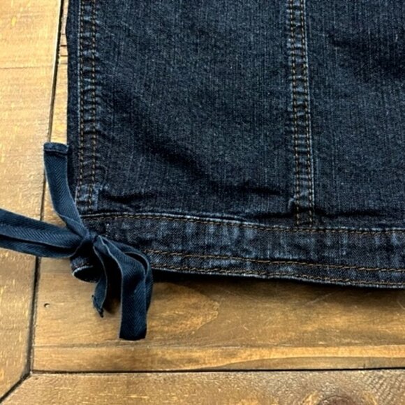 Eileen Fisher Cropped Capri Denim Pants Jeans Tie Cuffs - Picture 4 of 6